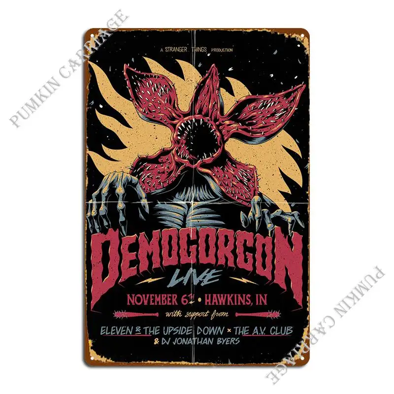 

Металлический знак Demogorgon, печать на стене гаража, стене, пещере, жестяной знак, плакат