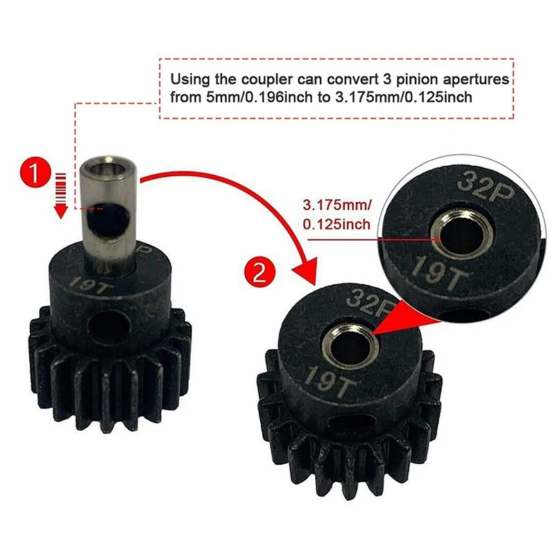 10 pezzi asse motore da 3,17 mm a 5 mm cambio su albero manicotto adattatore per modello RC auto barca aereo 3650 550 540 motore