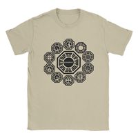 DHARMA Initiative T Shirt for Men Cotton Funny T-Shirt Round Collar 1977 Tv Show Lost Tee Shirt Short Sleeve Clothing Summer