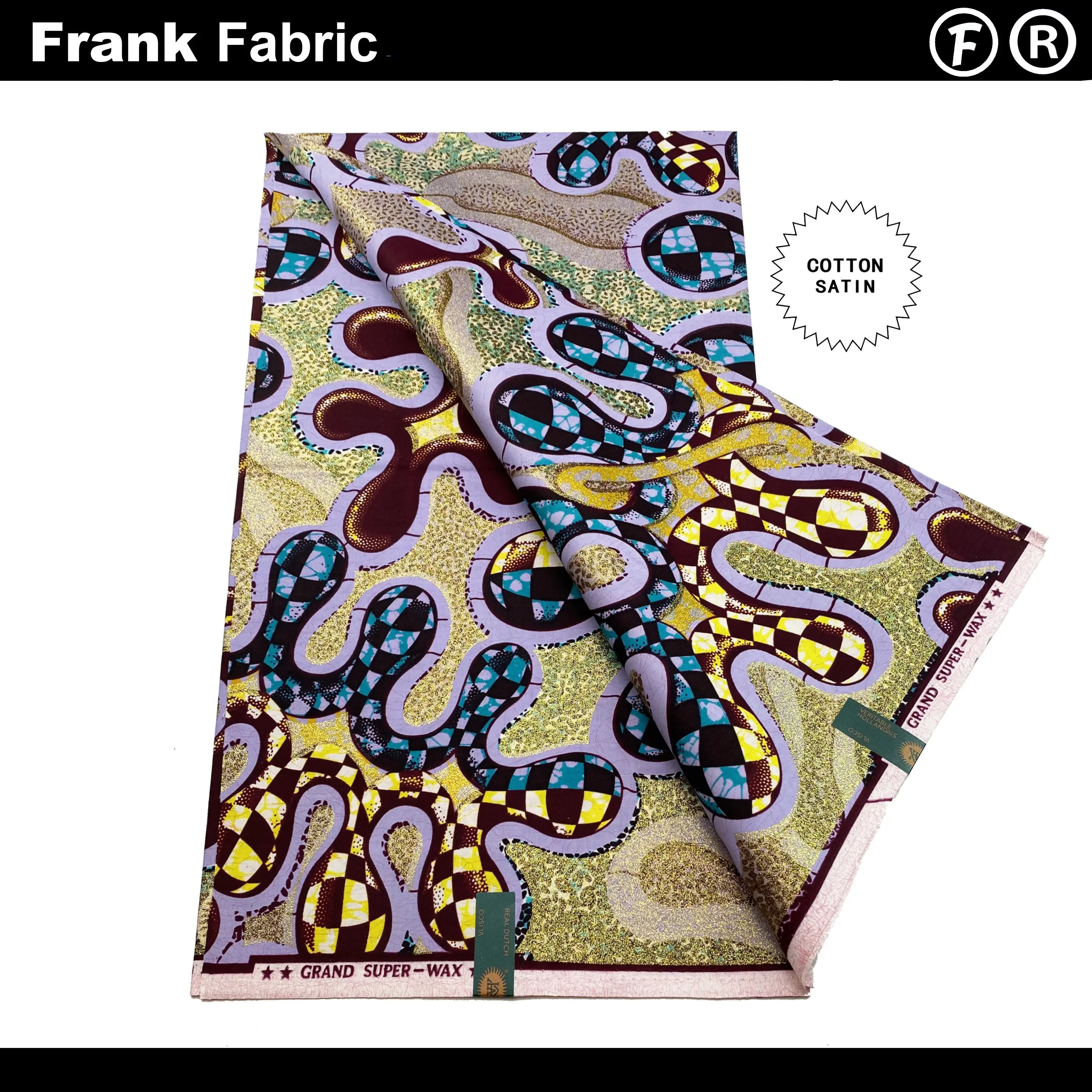 

Real Original Grand Super Dutch African Fabric From Holland Ankara Wax 100% Cotton Fabric For Sewing With QR Code VLSG2508.150