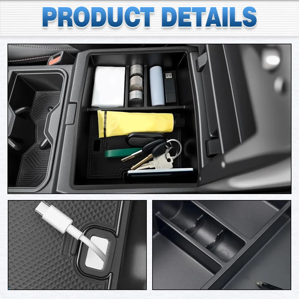 

Car Armrest Storage Box Center Console Tray Organizer (Left Hand Drive Models Only) for Toyota Tacoma 2024–2025