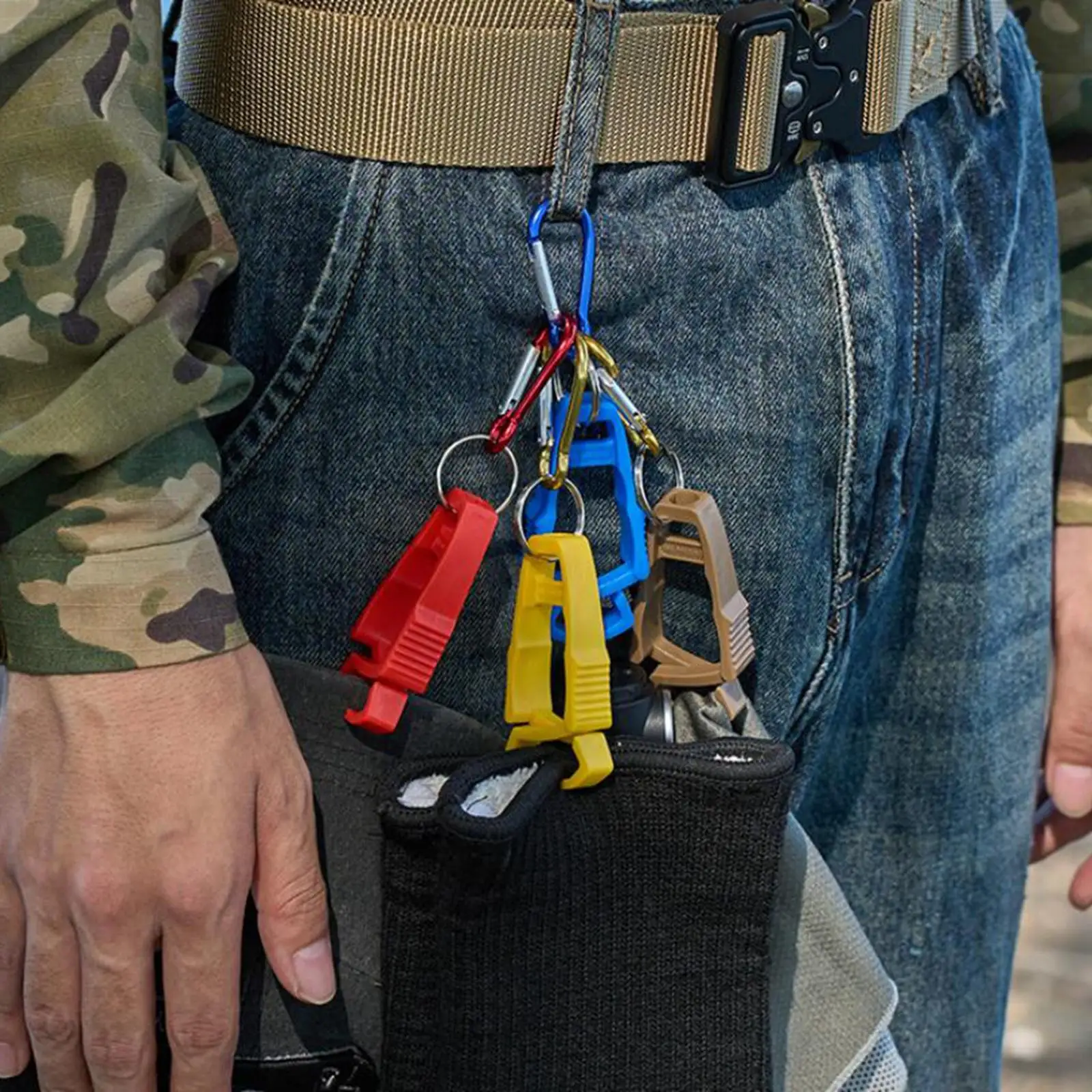 Portable Glove Grabber Clip Interlocking Snap Hook Guard Duty Holder for Construction Camping