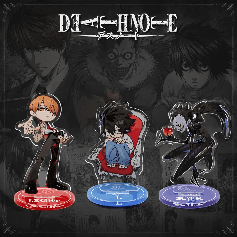 Anime Death Note Light Yagami 10cm Acrylic Stand Keychain Chibi Tabletop Ornament Desk Decor Otaku Collectible Accessory Toy