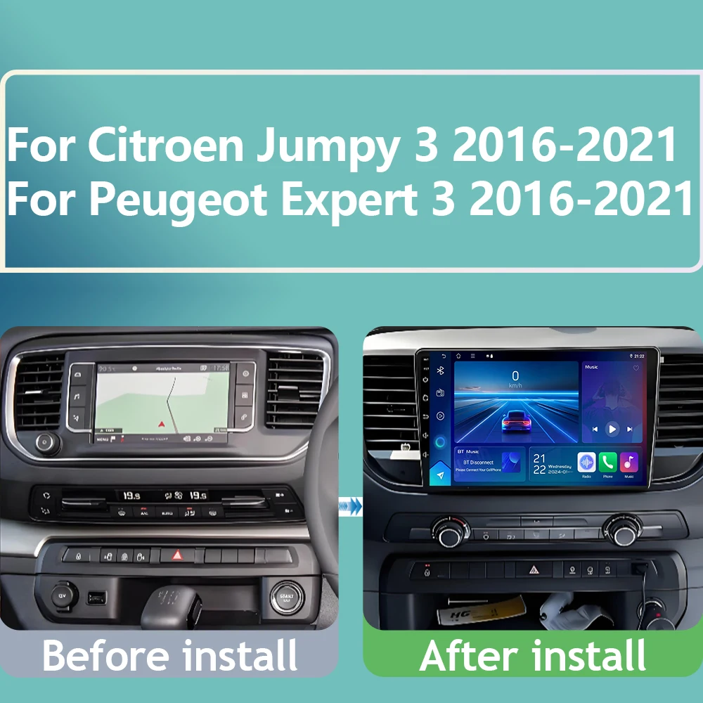 Android For Citroen Jumpy 3 SpaceTourer For Peugeot Expert 3 For Toyota Proace 2016 - 2021 Car Radio Multimedia Video Player GPS