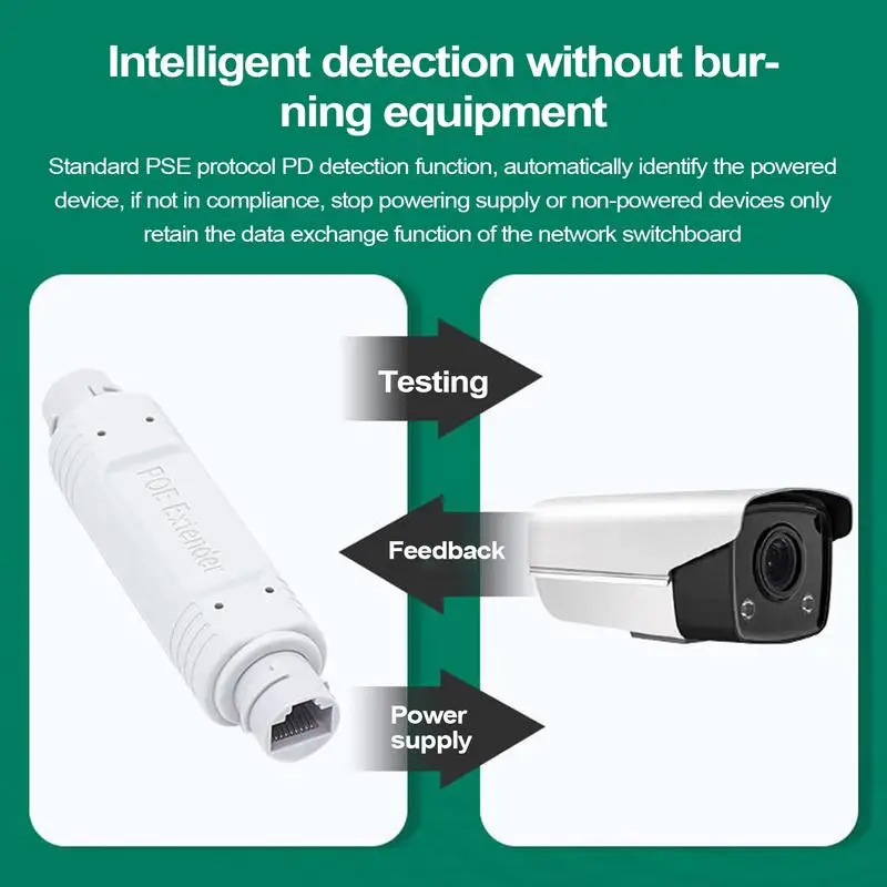 PoE Extender Repeater Waterproof Outdoor Ethernet Signal Repeater 48V 10/100Mbps Network Accessories PoE Booster Plug And Play