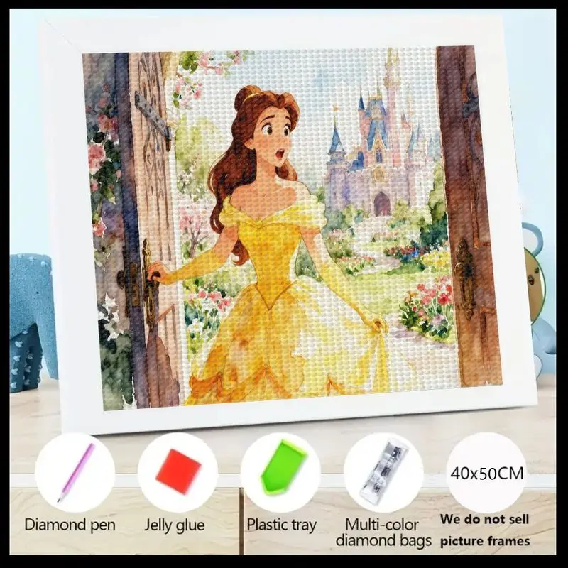 

Набор 5D алмазной живописи для взрослых и детей - DIY Belle from Beauty and the Beast Art, набор для рукоделия с яркими кристаллами и драгоценными камнями, полный w