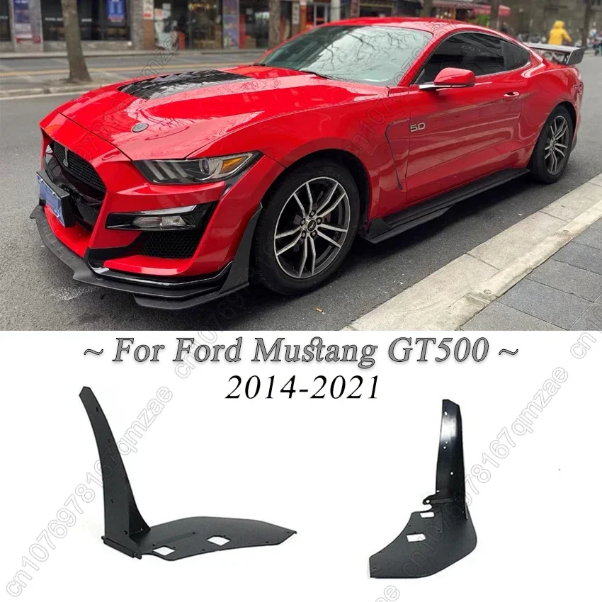 For Ford Mustang GT500 2014 To 2021 Pair of Gloss Black Front Bumper Corner Winglet Splitters car decorative accessories