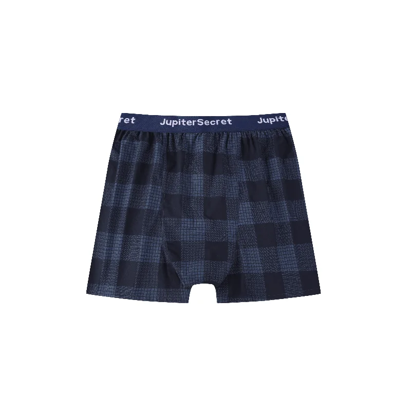 JupiterSecret 3 Pcs Men\'s plaid Pattern Cotton Antibacterial Underwear Breathable Comfy Stretchy Boxer Shorts Casual Boxer Pants