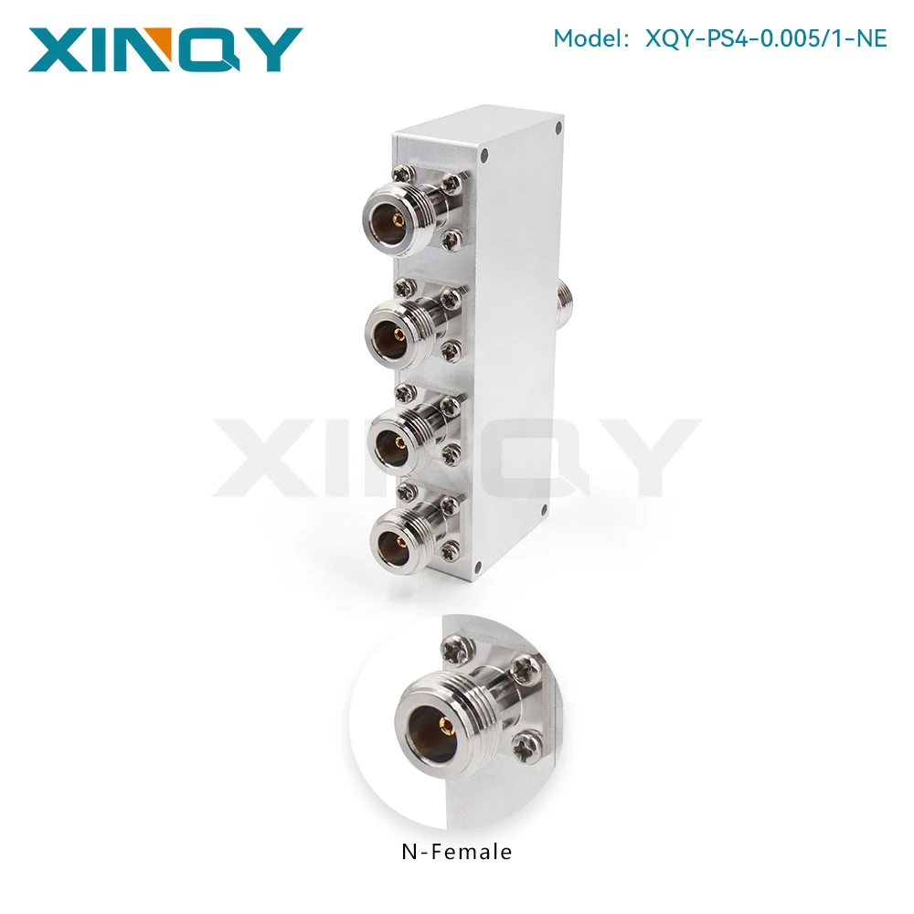 XINQY N-Female Ferrite 1-to-4 Power Divider, 0.005-1GHz Signal Splitter for WiFi / Bluetooth / Wireless Communication
