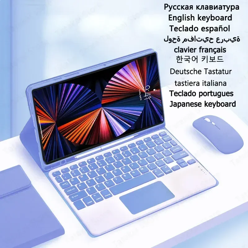 Keyboard Case for Galaxy Tab A9+ A9 Plus Case 11 inch 2023 SM-X210 X215 X216 Cover Touchpad Keyboard Korean Spanish Portuguese