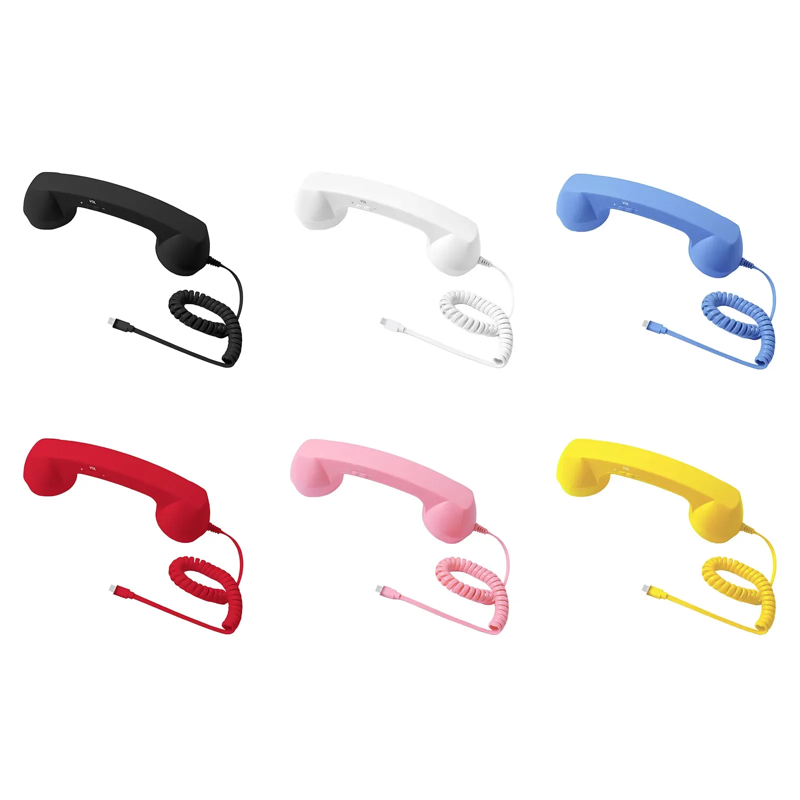 Retro Phone Handset Multifunction Handheld Cell Phone Receiver Type-C Creative Telephone Head for Mobile Phones Computers
