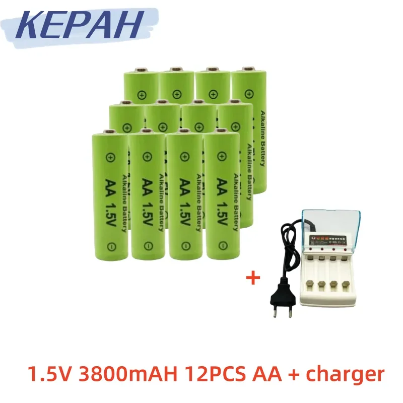 Akumulator 1.5V AA3800mAh, 1 ładowarka 5V, latarka AA, zabawkowy zegarek, odtwarzacz MP3, klawiatura bezprzewodowa, mysz bezprzewodowa