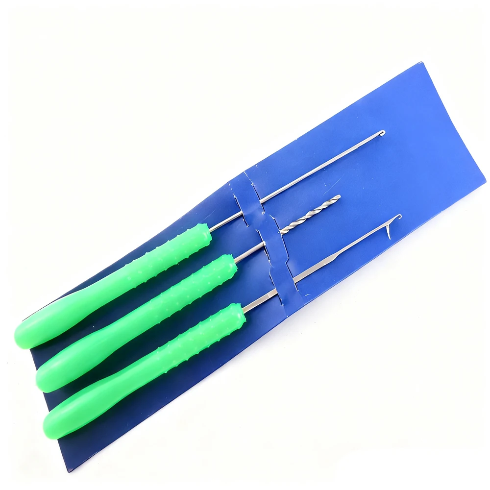 3 قطعة/المجموعة علف الاسماك خيوط الإبر الطعوم إبرة أداة مجموعة الكارب الصيد الحفر مزلاج هوك الطعم كبير الكارب الصيد اكسسوارات