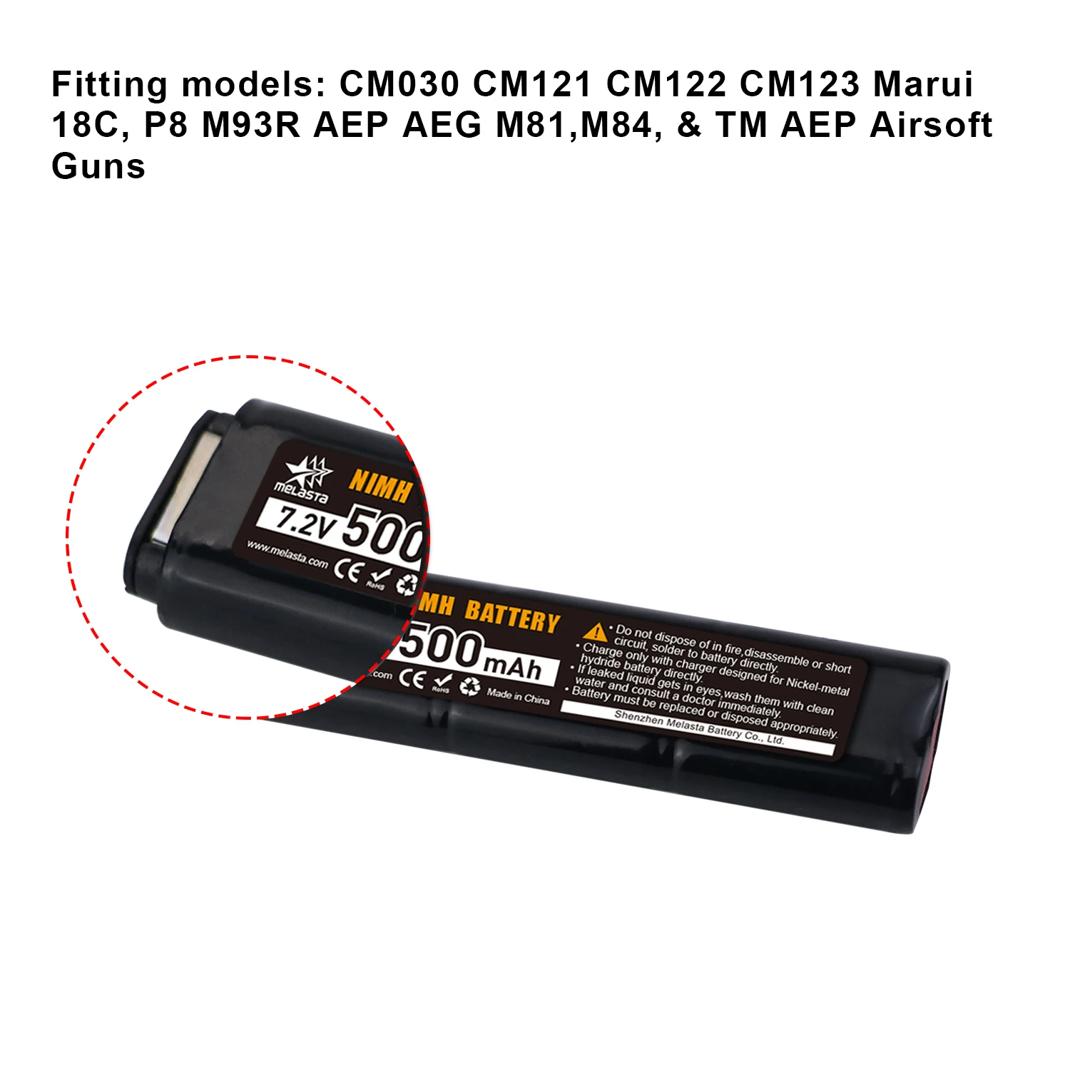 CYMA 에어소프트 건 장난감용 Ni-MH 배터리, CM030 CM121 CM122 마루이 18C, P8, M93R AEP AEG M81, M84, TM AEP, 2/3N, 7.2V, 500mAh, 6S