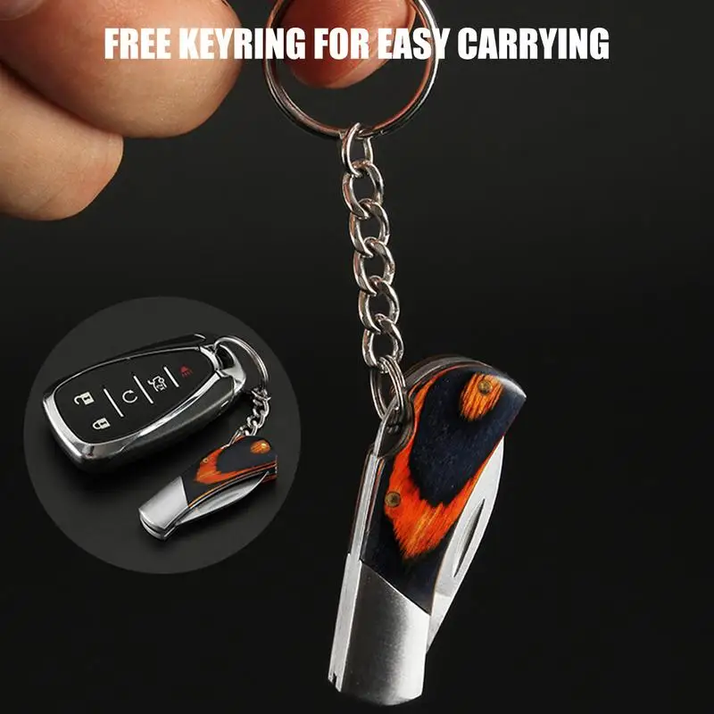 Men Portable Self-defense Folding Knife Keychain For Outdoor Camping Foldable Keychain Knife