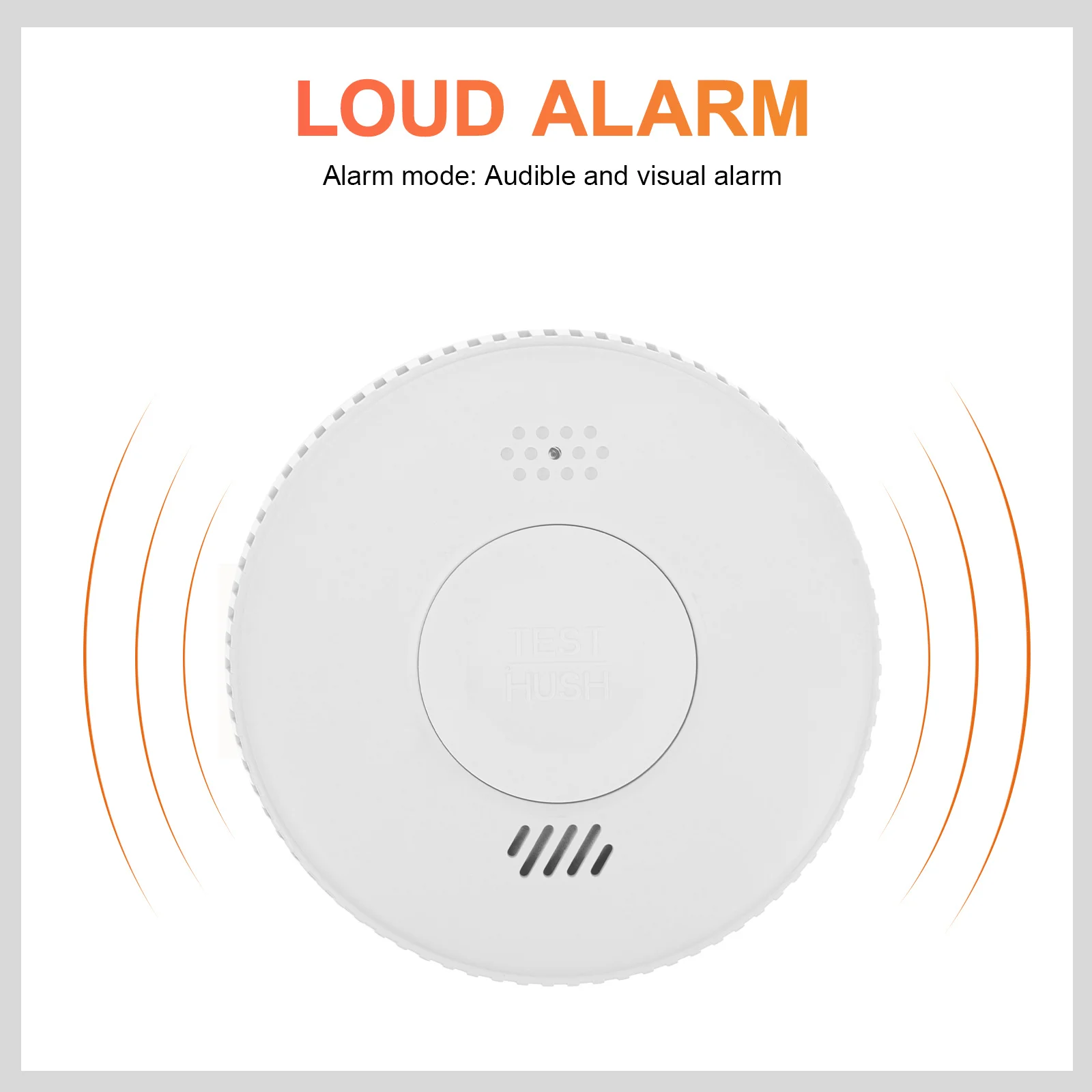 Allarme antincendio rotondo in plastica alimentato per il fumo di sicurezza della libreria bancaria della scuola domestica