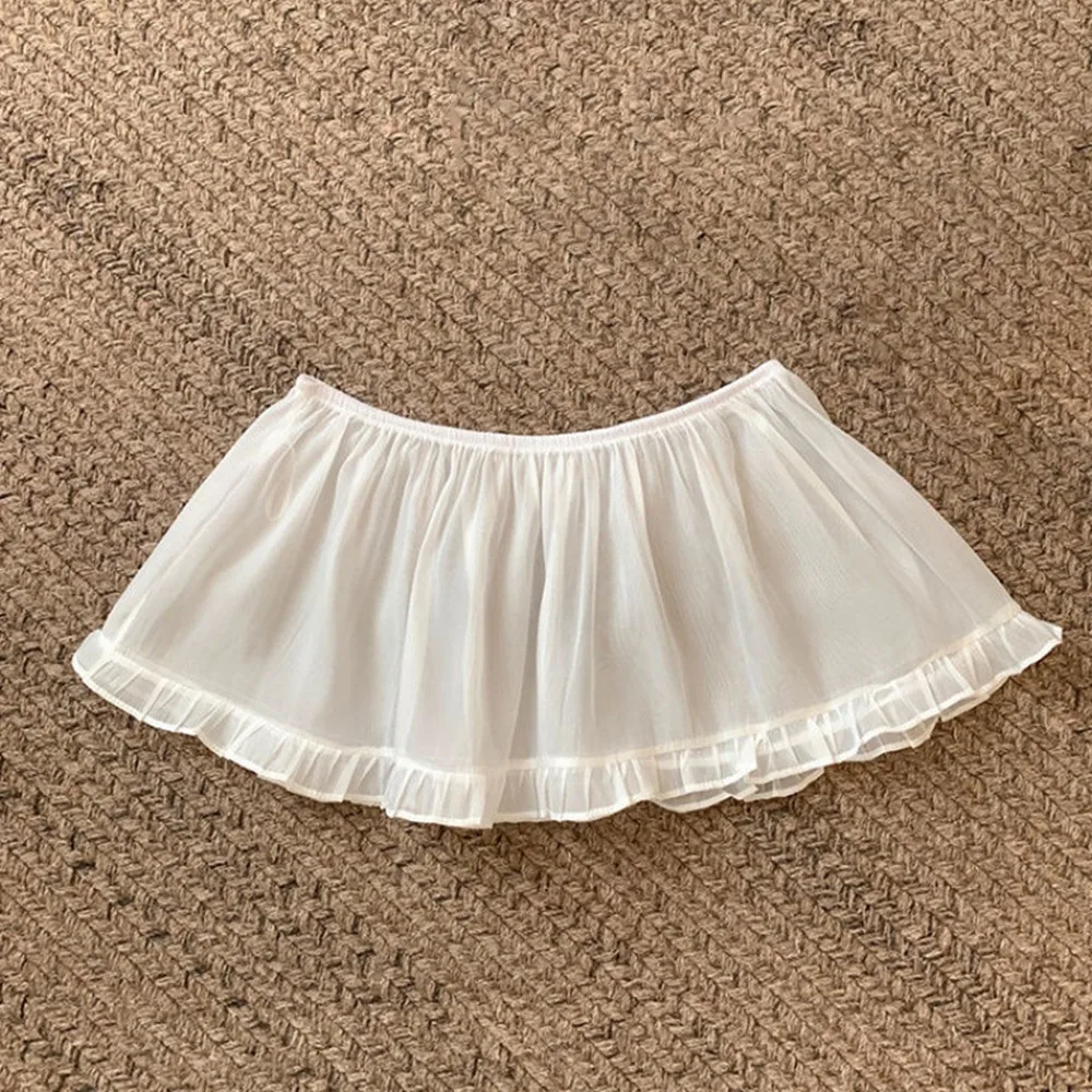 

New Y2K Mini Layered Skirt Pleated High Waist Lace Up Ruffles Skirts Harajuku A-Line Short Jupe Skirts Women