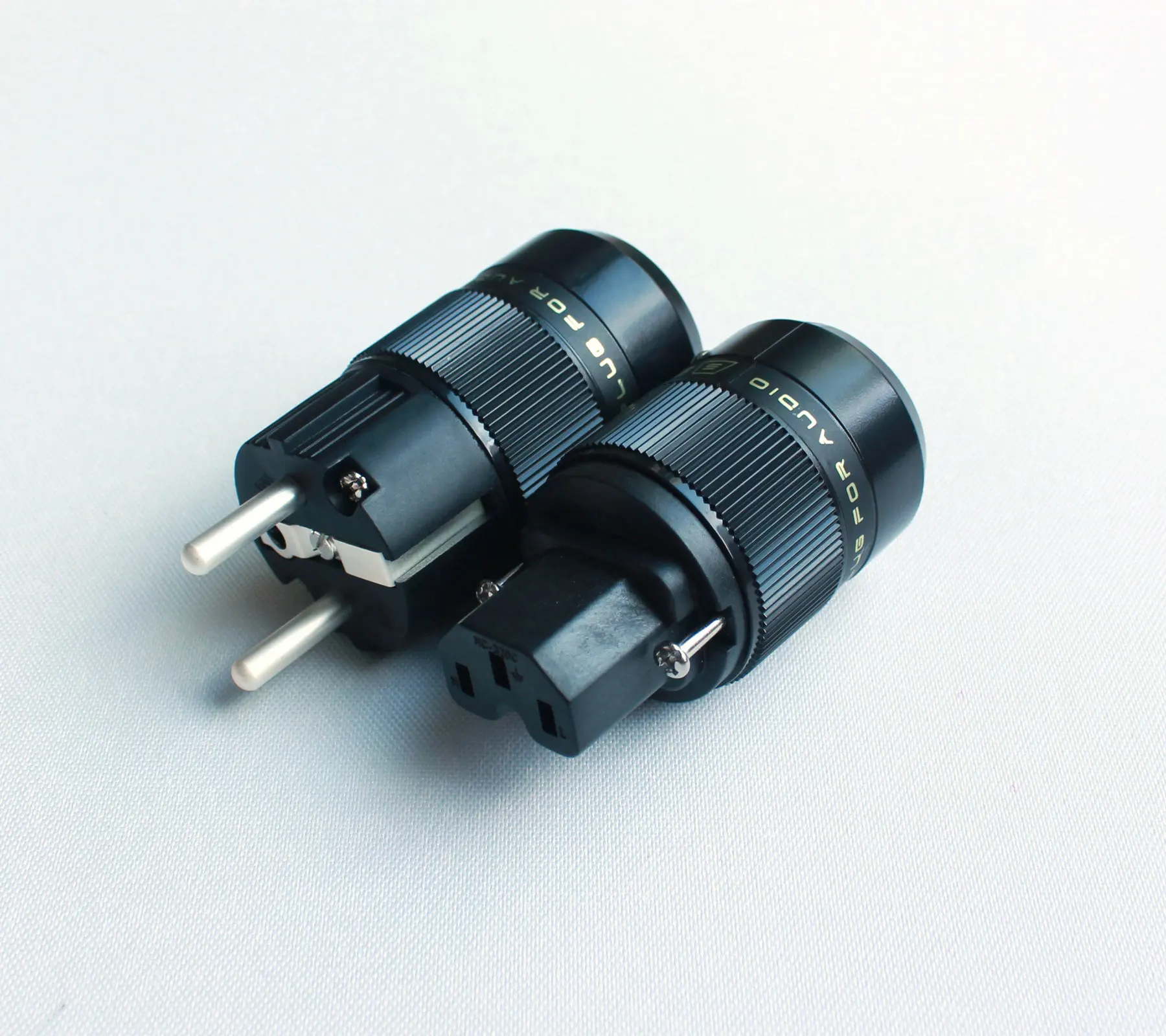 SONARQUEST Power Connector EU Silver SE-AgE(B) + SE-AgC(B)  Schuko Male & Female  IEC High Quality Diy HIFI Audio Connector