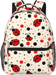 Red Black Polka Dots Ladybugs Stylish Casual Backpack Purse  Laptop Backpacks Computer Daypack For Work Business Travel