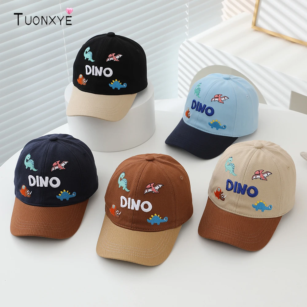 

Детская бейсболка TUONXYE с вышивкой в виде милого мультяшного динозавра, дышащая, с металлической регулировкой, хлопковая, подарок для детей