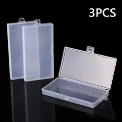 3*Transparent PP DIY Rectangle Storage Box 14.8*7.8*1.8cm Jewelry Screw Holder Case Organizer Portable Jewelry Box Display