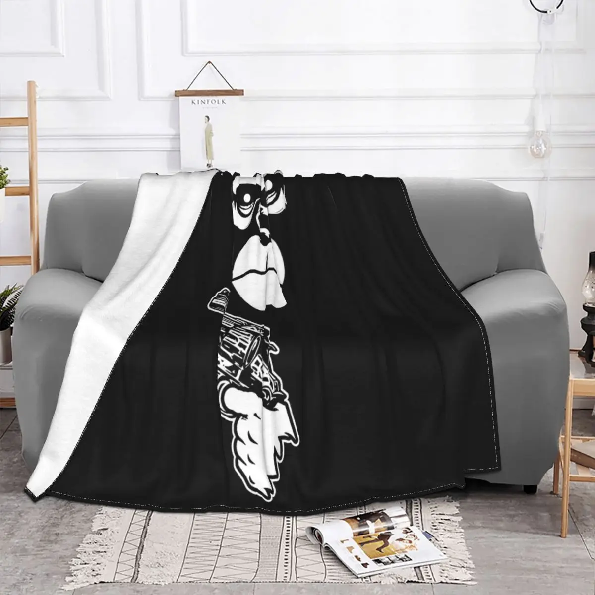 Gorilla Strapped Arm The Animals Funny Guerilla Warfare Best Selling Pop Spring Halloween Throw Blanket