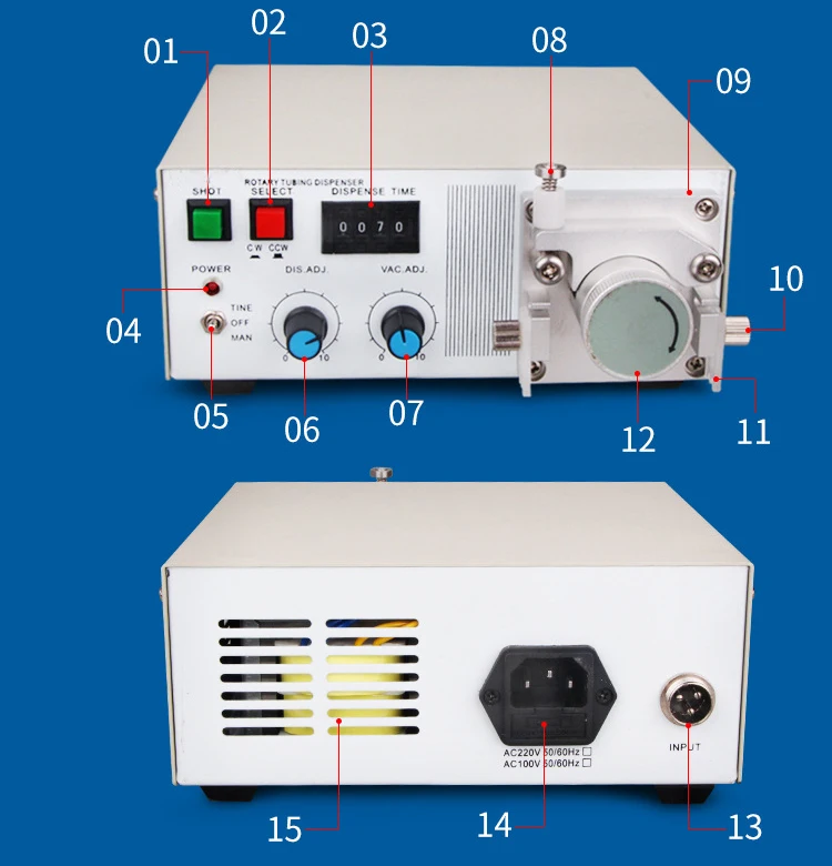 Manual 502 Quick-drying Glue Dispensing Controller Peristaltic Adhesive Dispenser