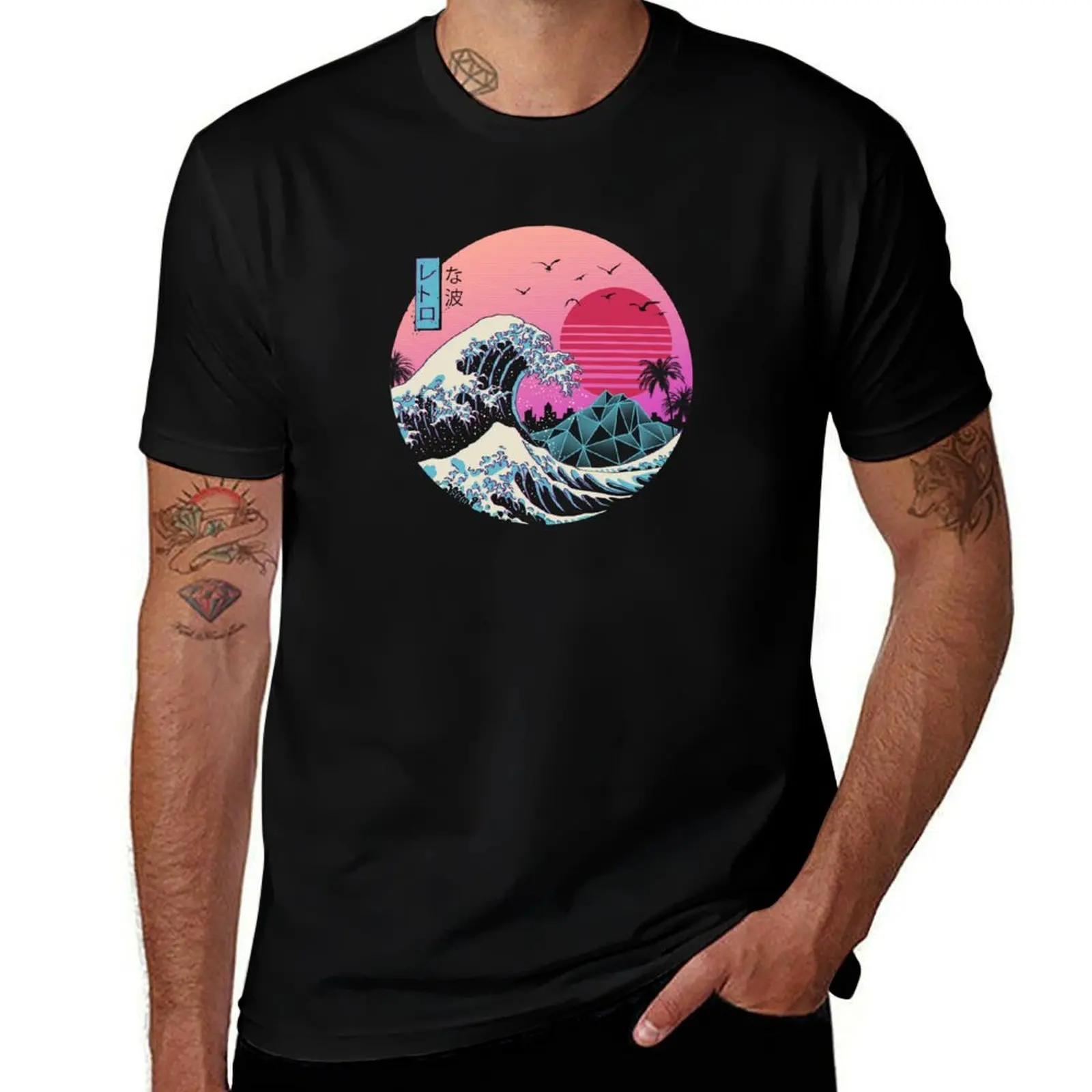 

The Great Retro Wave T-Shirt t shirts for man graphic cars black cotton t-shirt plain for man package