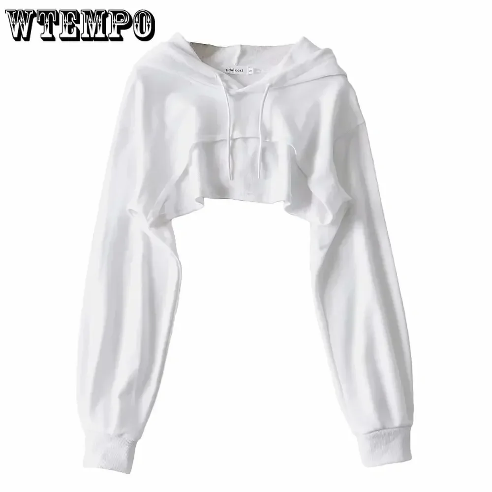 Hoodie Weibliche Hoodie Persönlichkeit Unregelmäßige Crop Ultra Kurze Stil Langarm Top Weibliche Drop Shipping