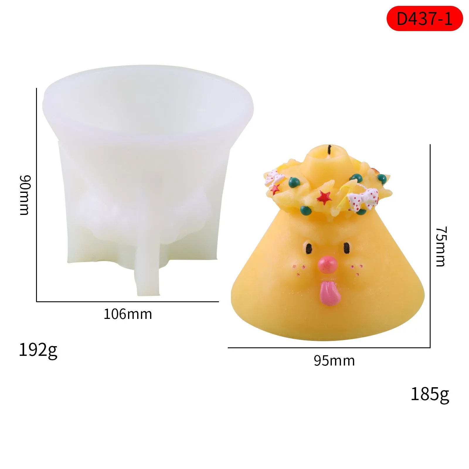 3D New Christmas Wreath Wax Candle Molds DIY Cartoon Diffuser Gypsum Christmas Ornament Silicone Mold for Plaster,3D Cone Molds