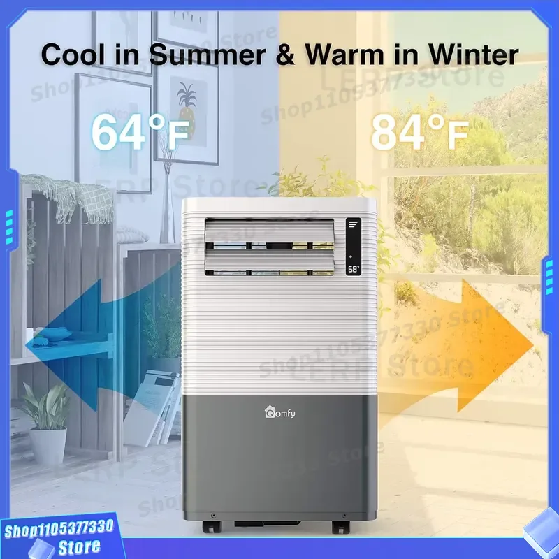 Portable Air Conditioner 115V 60Hz Dual Function Cooling Heating Unit for Home Office Shop High Efficiency Compact Design