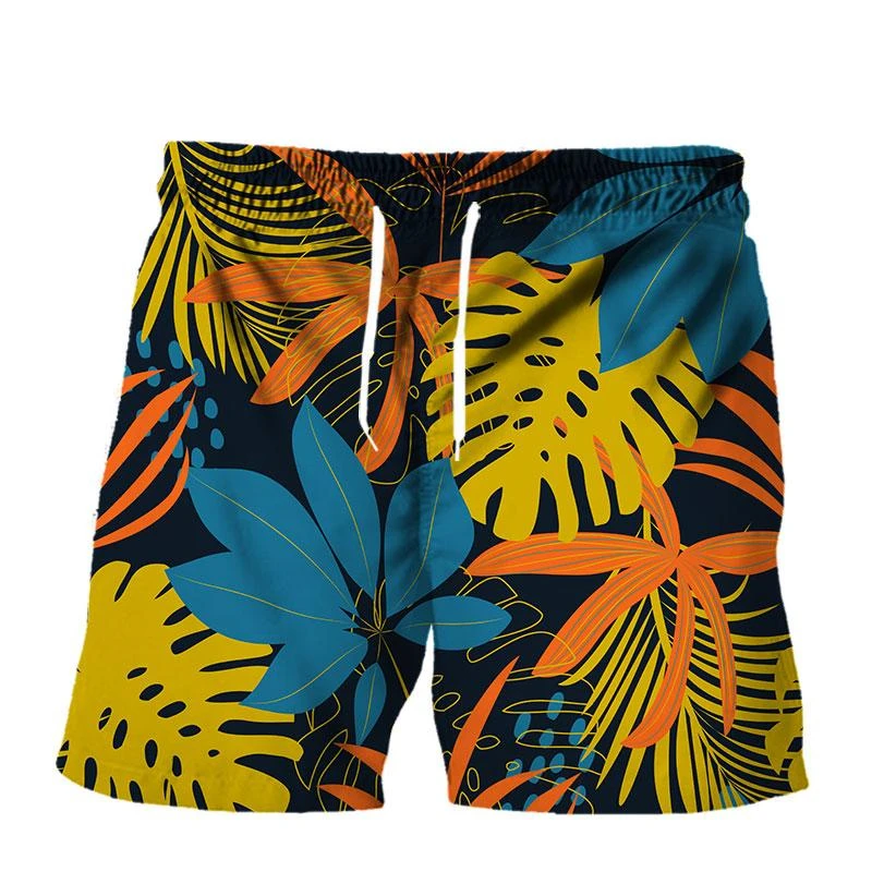 Hawaii Vacation Beach Shorts For Men Casual Short Pants 3D Printed Flower Bandage Board Pant Swimsuit Swim Trunks