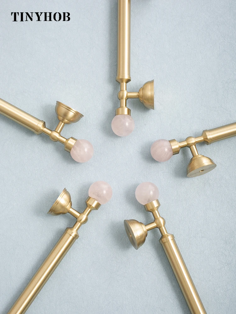 

Tinyhob Luxury Natural Crystal Handles and Knobs Green Cupboard Pull for Kitchen Drawer Pulls /Pink Decorative Knob