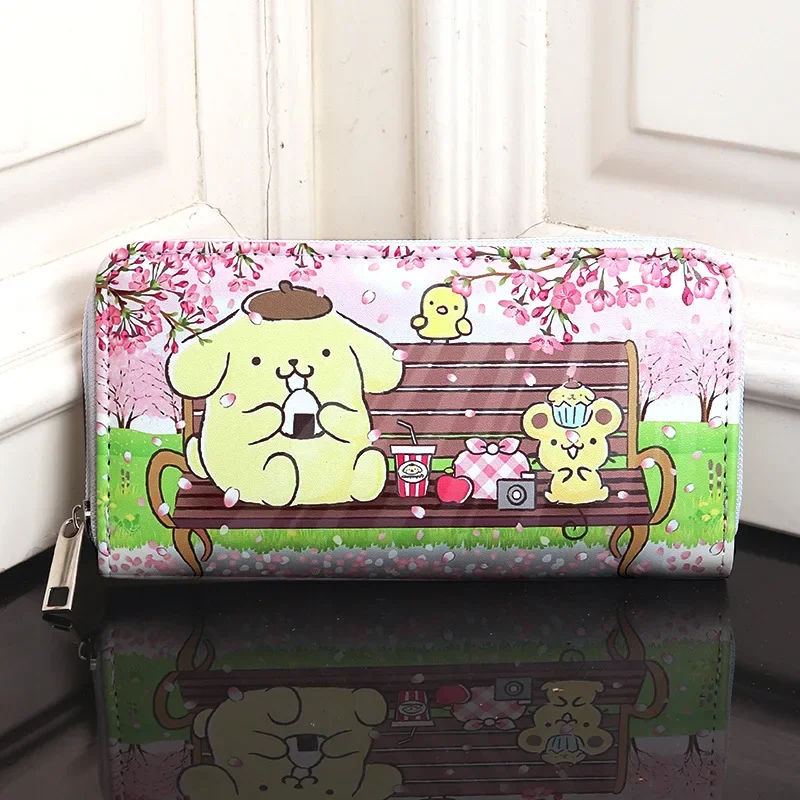  Hello Kitty Standard Wallet for Women Kawaii Melody Kuromi Coin Purse PU Leather Luxury Designer Bag
