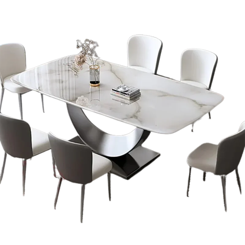 

Luxury minimalist Nordic minimalist home kitchen dining table, modern style dining room furniture combination
