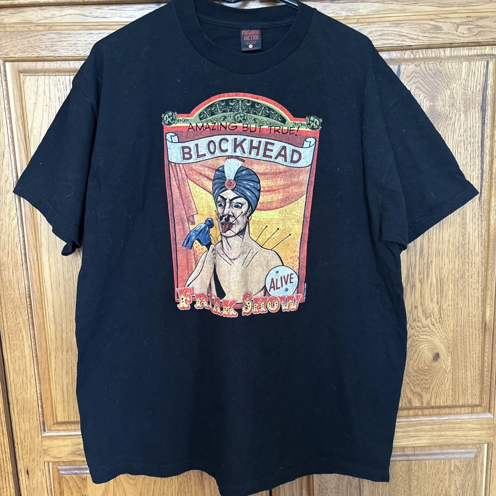 VINTAGE 1998 FASHION VICTIM BLOCKHEAD FREAK SHOW ALIVE XL MINT