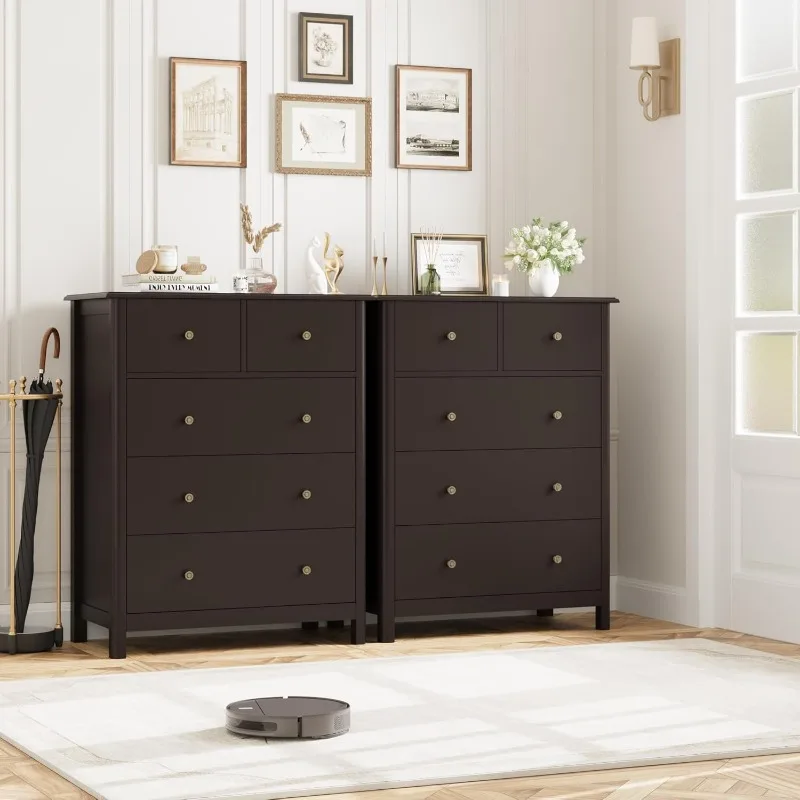 خزانة ذات 5 أدراج، خزانة ذات أدراج طويلة، خزانة ذات 5 أدراج مع مساحة عميقة، خزانة تخزين خشبية لغرفة المعيشة، H