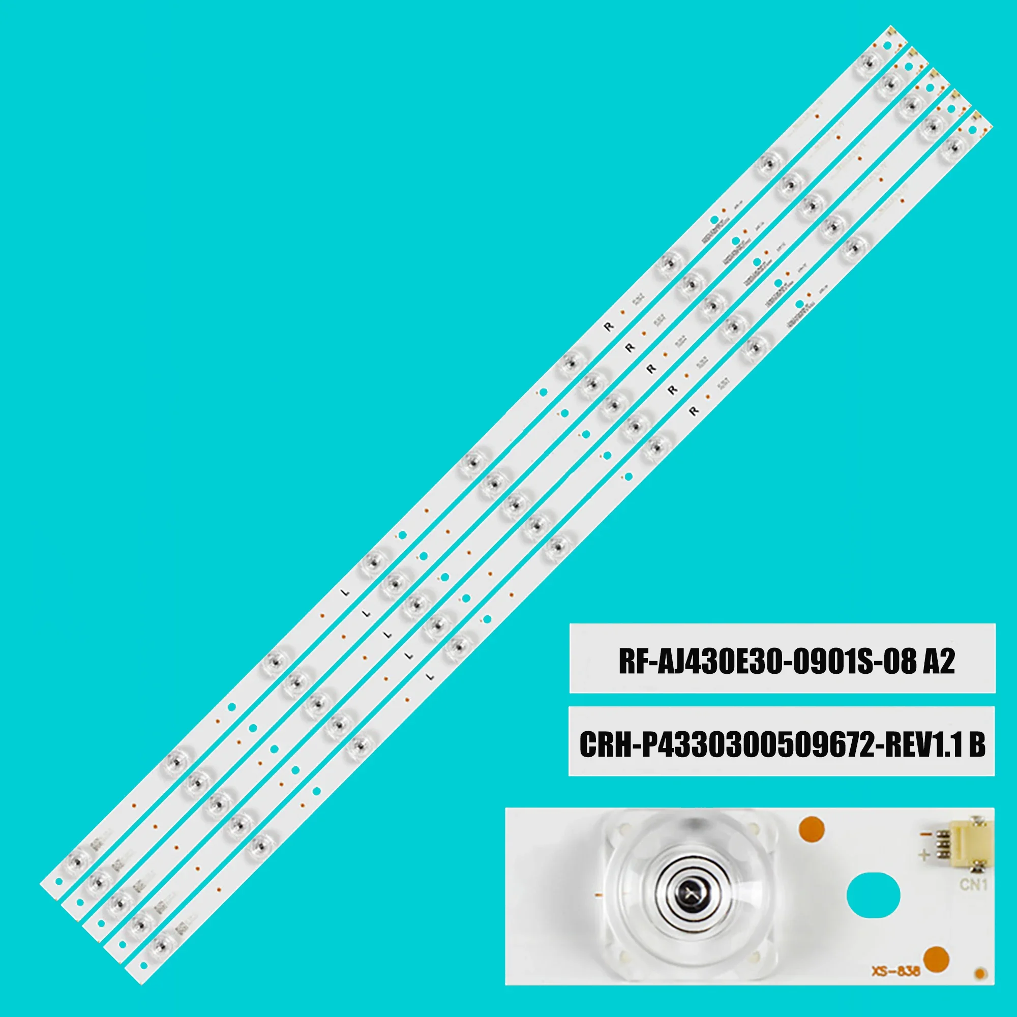 

LED BackLight Strip For LC43CUG8361KS LC-43CFE6131K RF-AJ430E30-0901S-08 A2 CRH-P4330300509672-REV1.1 B