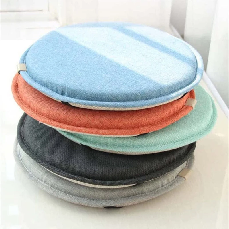 Round Chair Soft Cushion Anti-slip Round Sponge Solid Color Seat Cushion Home Kitchen Bar Stool Chair Cushion Home Textile