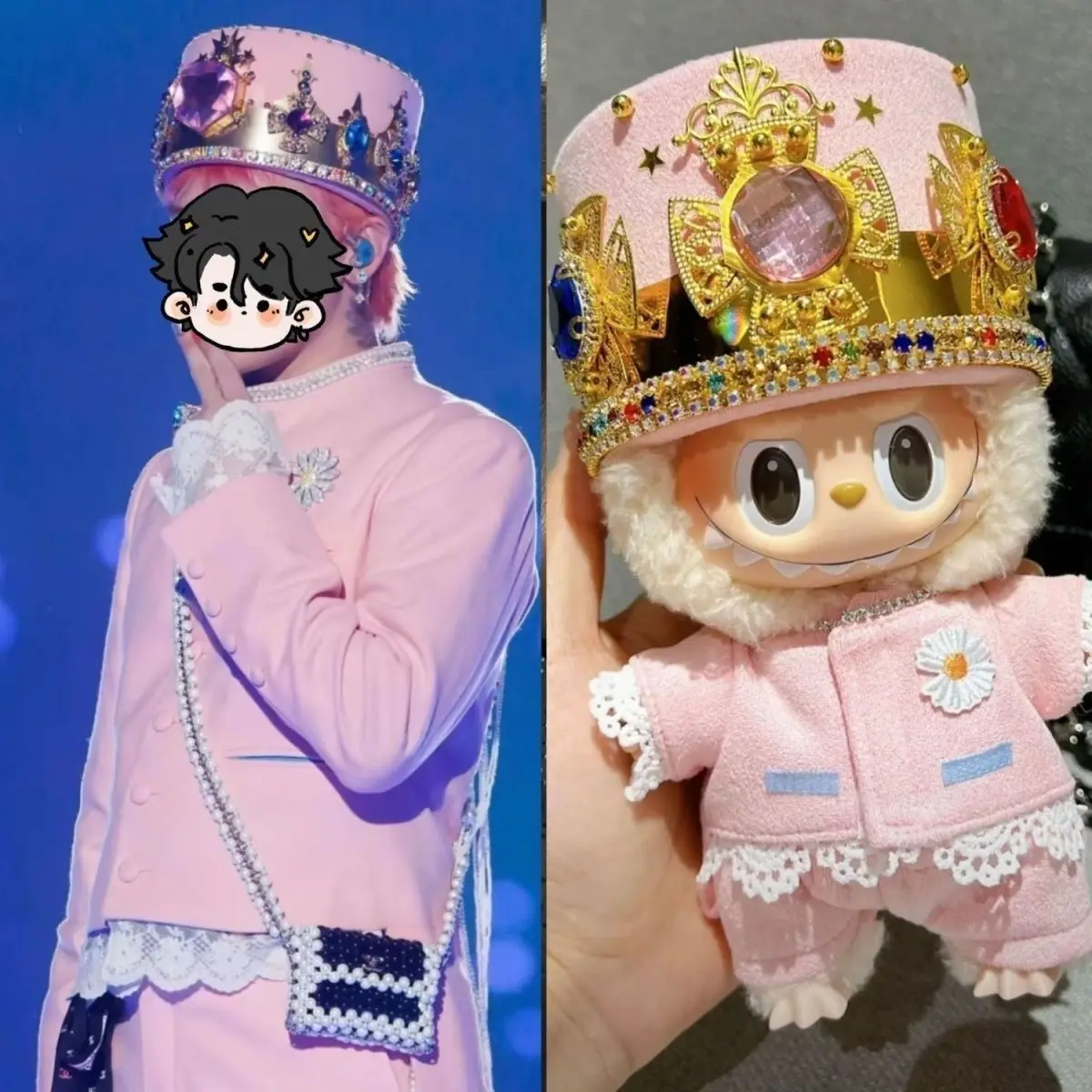 

Рождественский костюм Labubu 2025 17 см - сменный модный комплект в стиле GD, шляпа, подарок для девочек, сертифицированный EN71