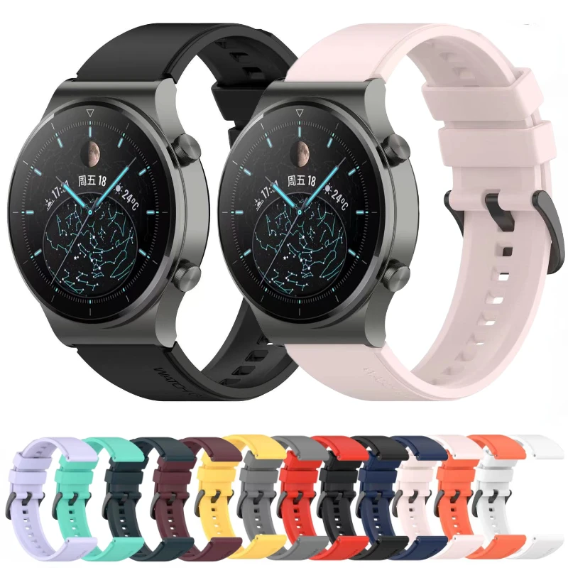 

22mm 20mm Silicone Strap for Huawei Watch 4 Pro GT3 Pro Original Samsung Watch 6/5/4/3 Gear S3 Bracelet Amazfit GTR/GTS Correa