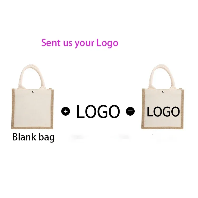 Canvas Hemp Bag Wholesale DIY Hand Painted Graffiti with Hand Gift Blank Cotton Hemp Jute Handbag eco bag  shopping bags