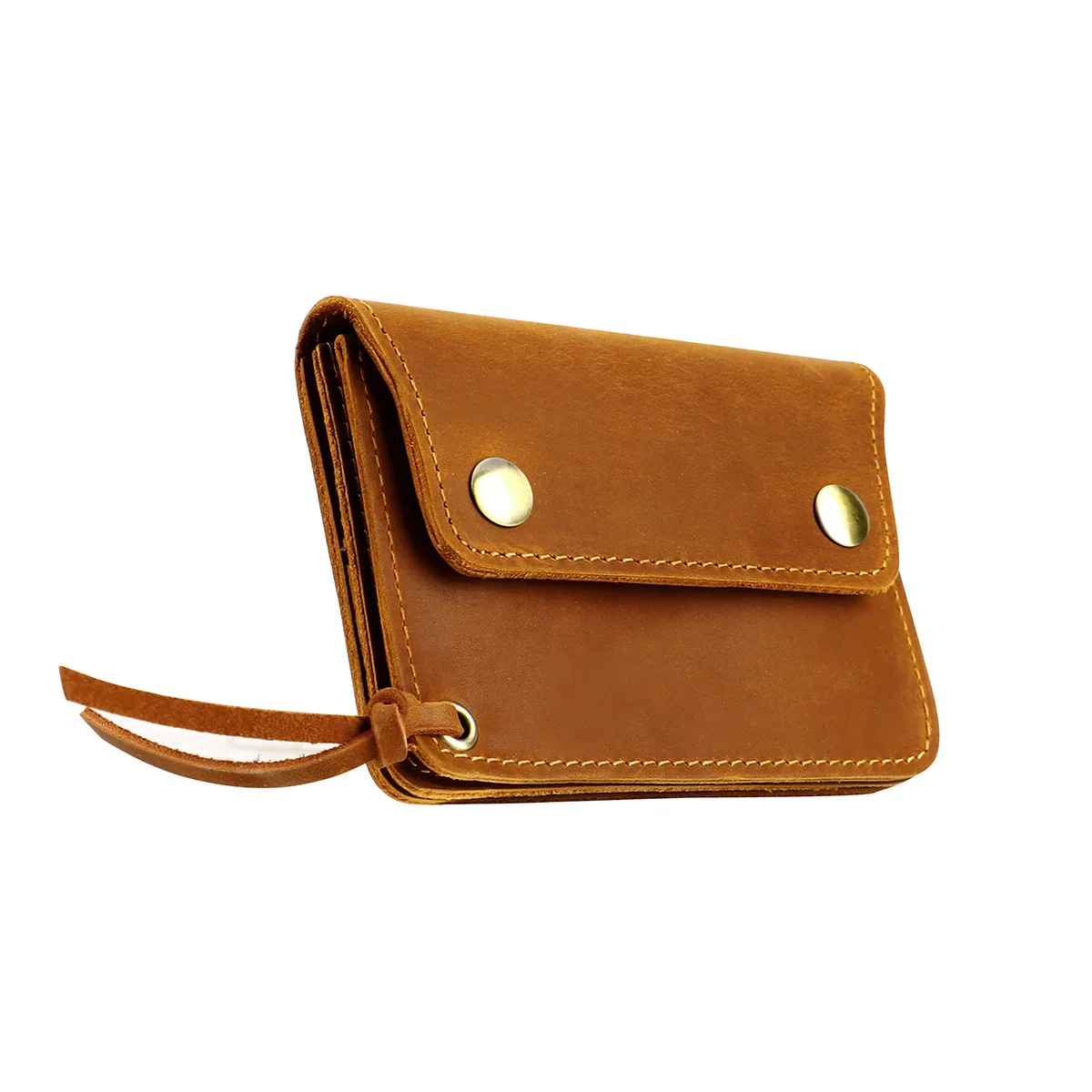 Man Coin Storage Purse Man Wallet Personalized Cardholder Genuine Leather Short Wallet Crazy Horse Leather Zippered Coin Wallet