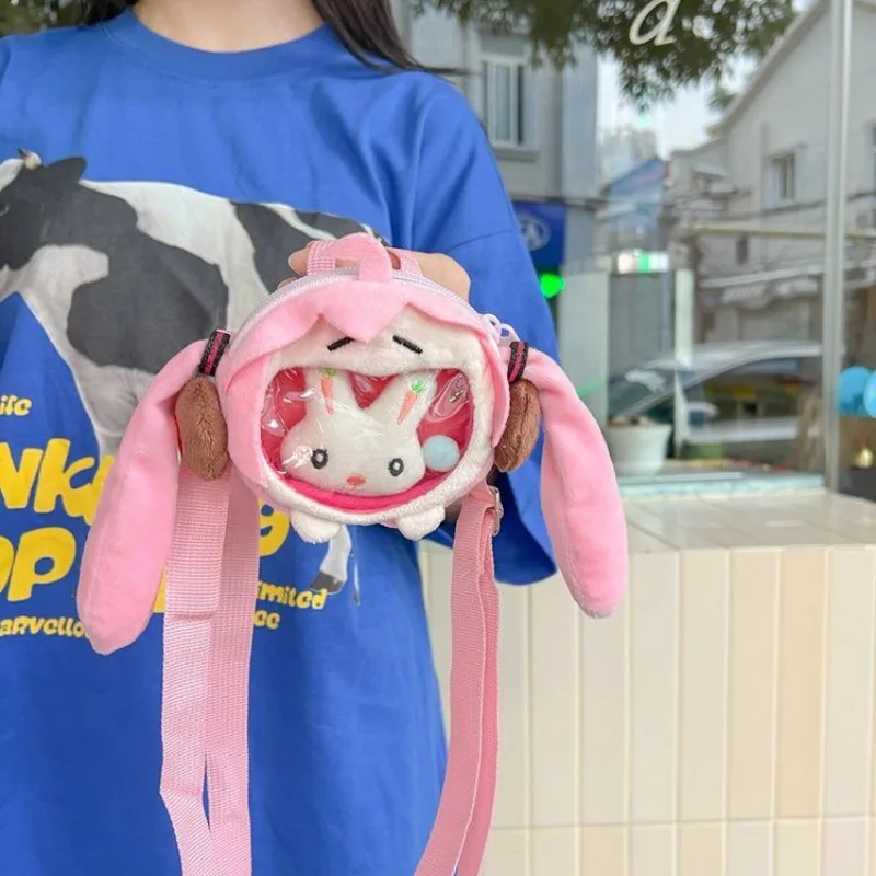 Mini monedero de dibujos animados Hatsune Miku Fufu, bonito estuche para auriculares, bolso de hombro de felpa, bolsa de almacenamiento, llavero, mercancía de Anime Miku