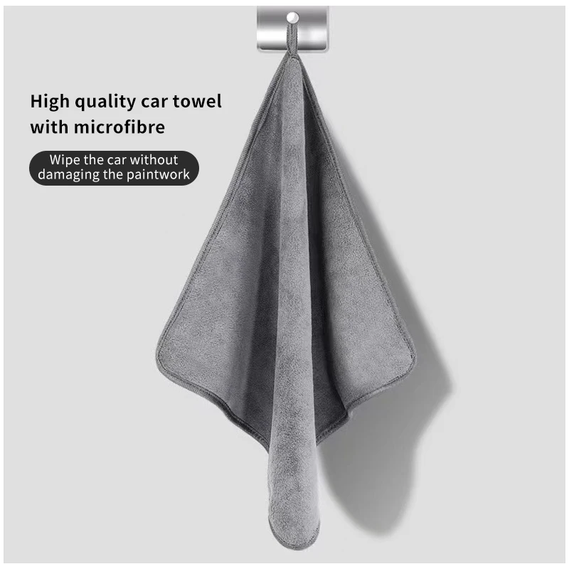 High-End Car Wash Microfiber Toalha, Limpeza, Secagem De Pano, Dupla Camada, Grossa, Absorção De Água, Pano De Carro, Pelúcia, 1, 2 Pcs