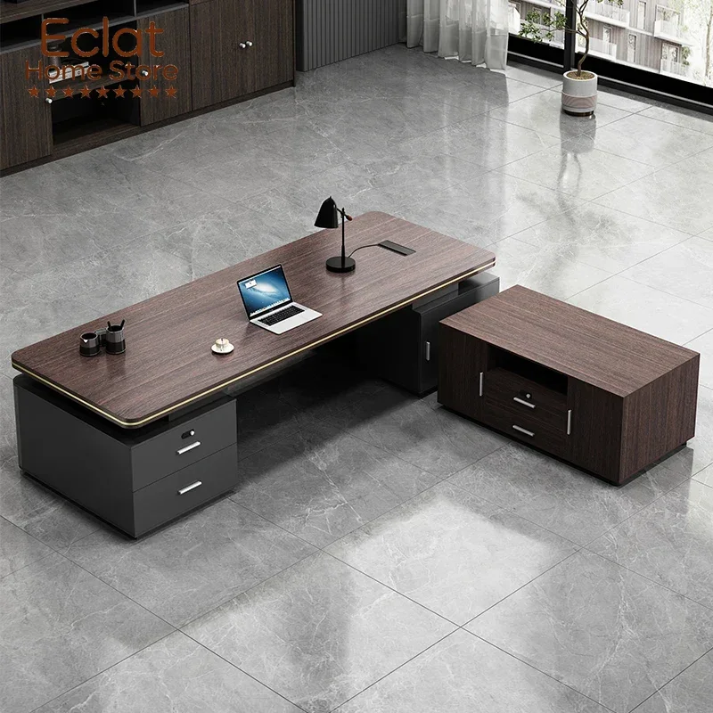 Conference Minimalist Luxury Office Desk Black Cheap Modern Designer Long Straight Office Desk Storage Art Escritorio Furniture