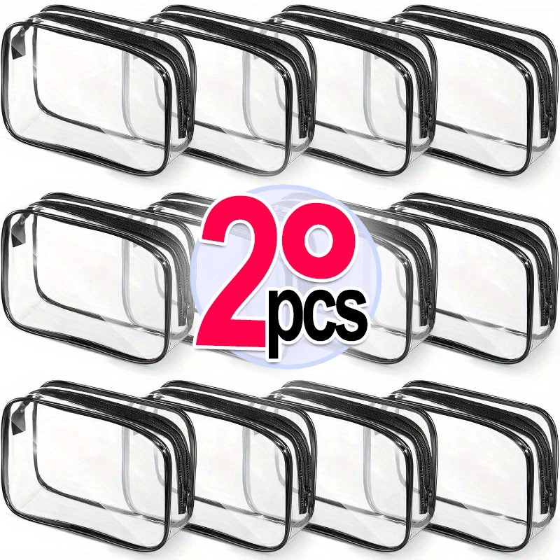 1/12pcs transparente Tasche PVC Frauen Reiß verschluss klar Make-up Beauty Case Reise Toiletten artikel Veranstalter Lagerung Bad Toiletten artikel