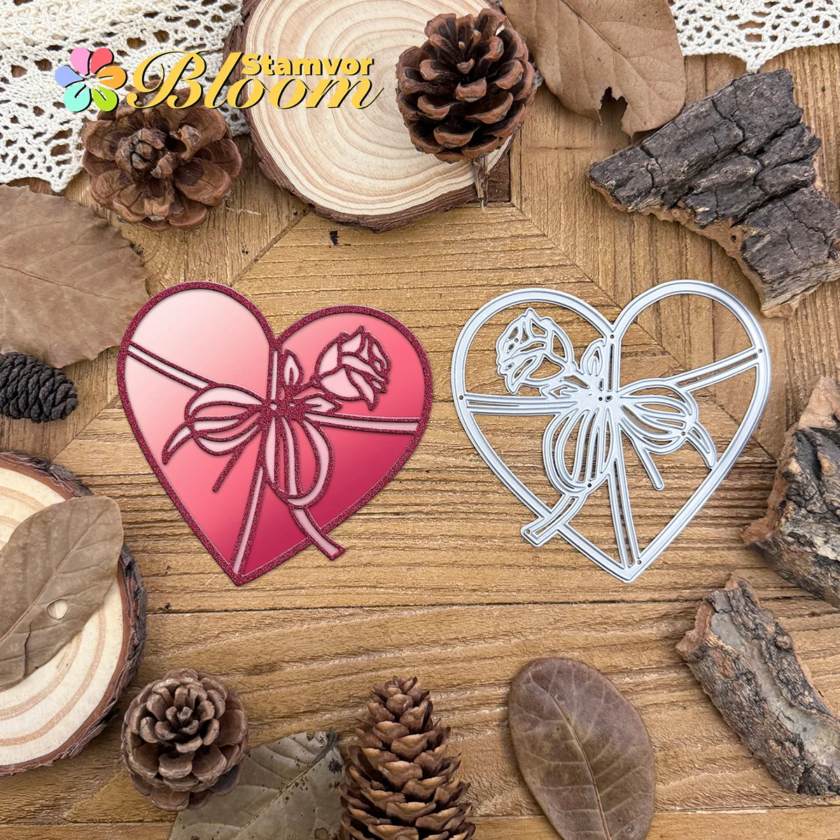 Schöne Liebe Rose Geschenkbox Metall Stanzformen Scrapbooking dekorative Prägung
