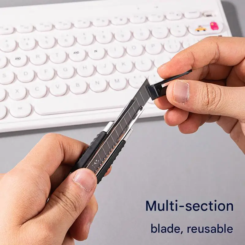 Deli Cutter Blades High-Quality Black/Silver Alloy Steel Replacement Blade Fit for All Type Knife, Use in Home Office Art Crafts