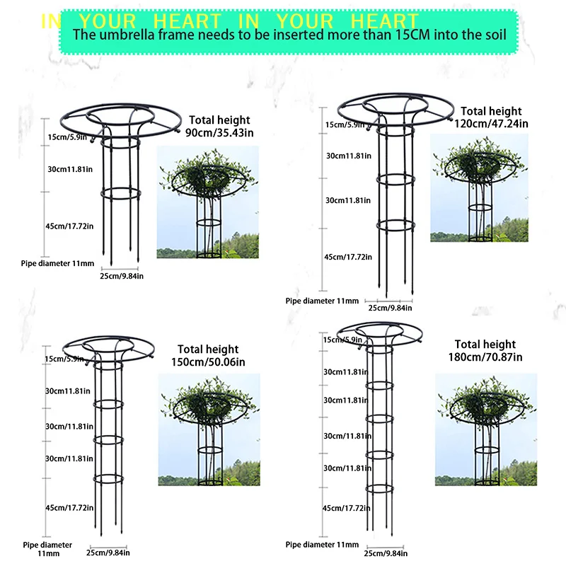 【X】Garden Trellis Umbrella Tower Plant Trellis For Climbing Plants Trellis Support DIY Climbing Trellis Flower Pots Supports